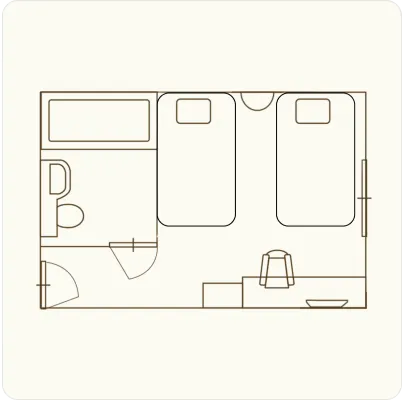 ツインルームの間取り図
